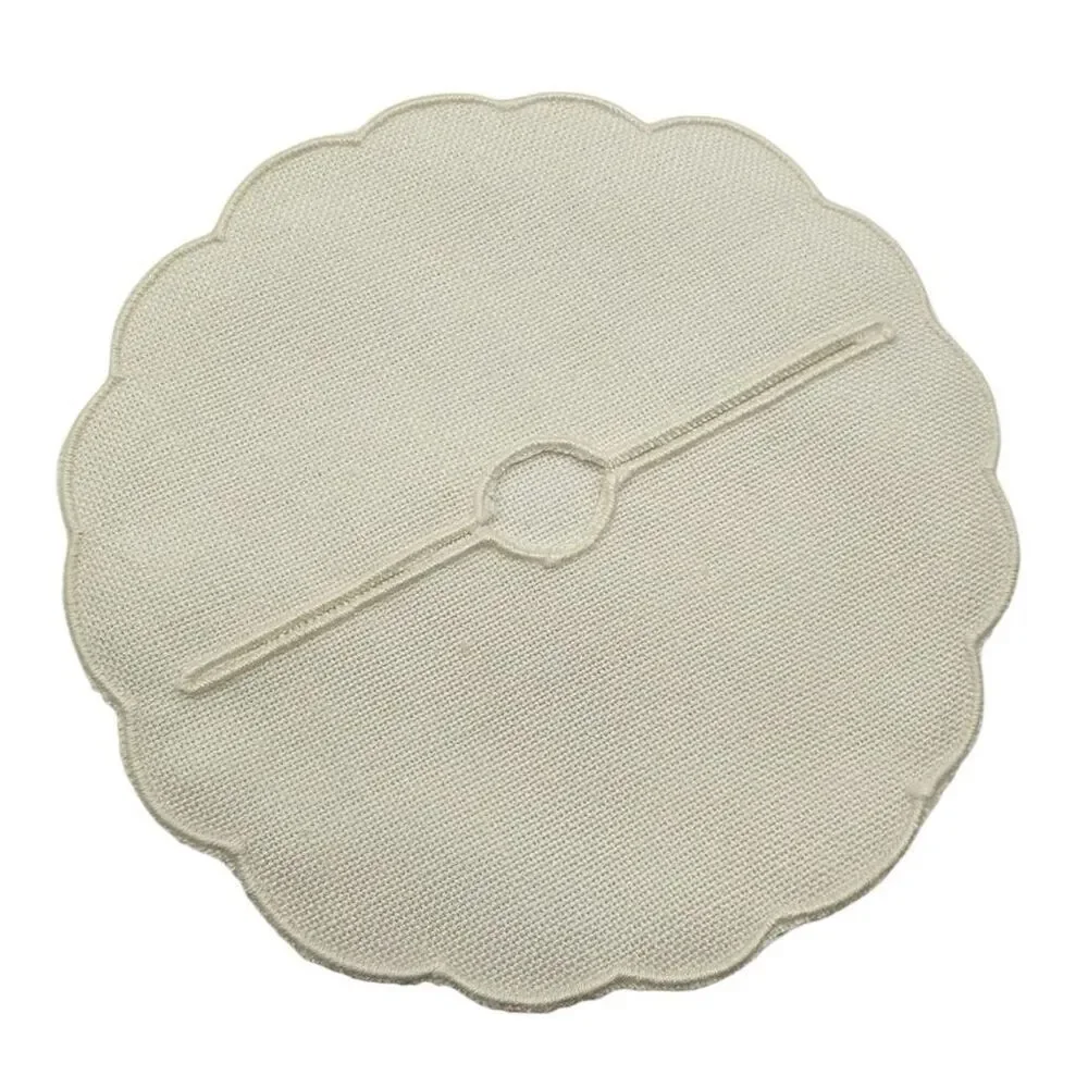 Linen Wine Glass Coasters 4” Round Vintage Set of 4 White